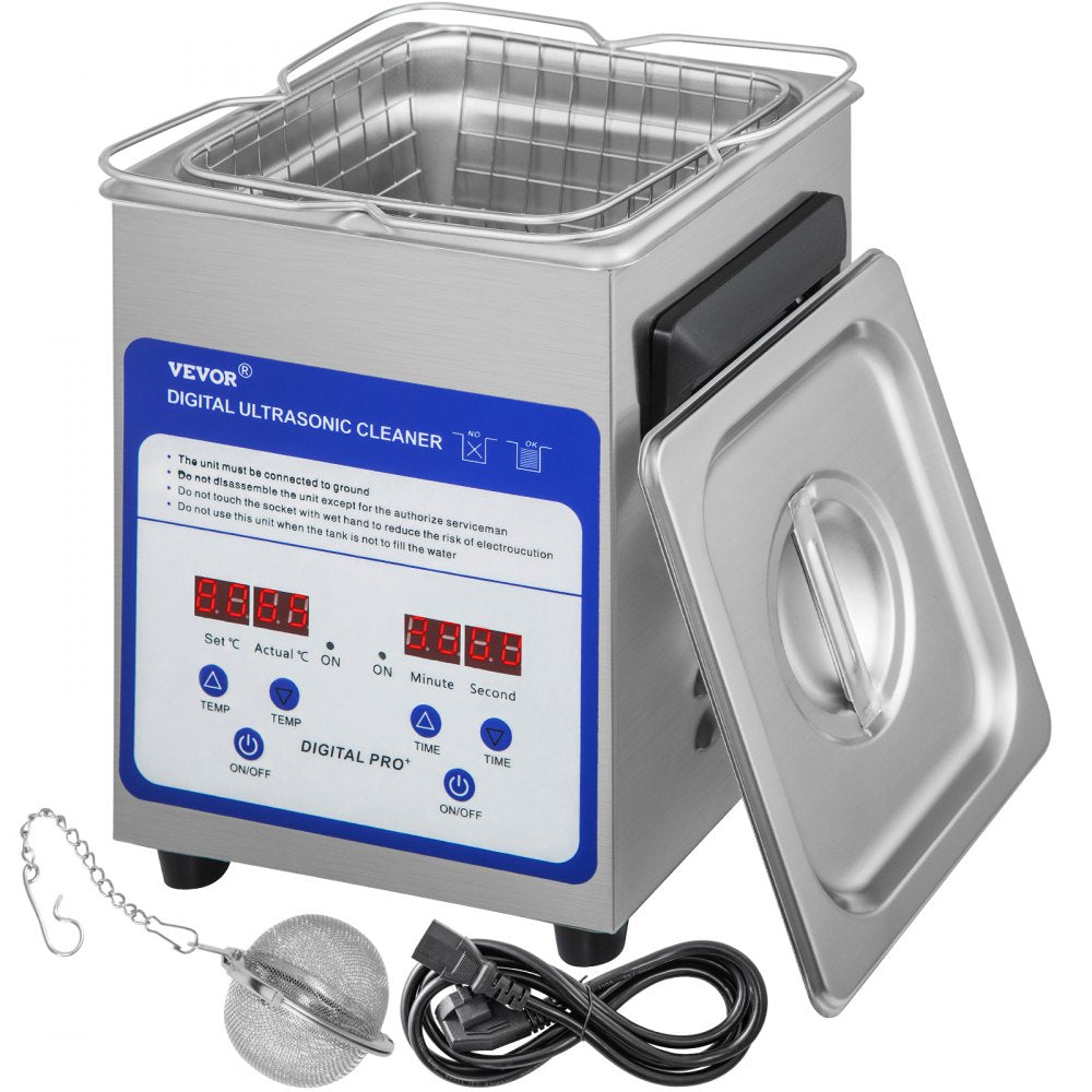 TH-010A - VEVOR 2L Ultrasonic Cleaner with Heating & 40kHz Frequency