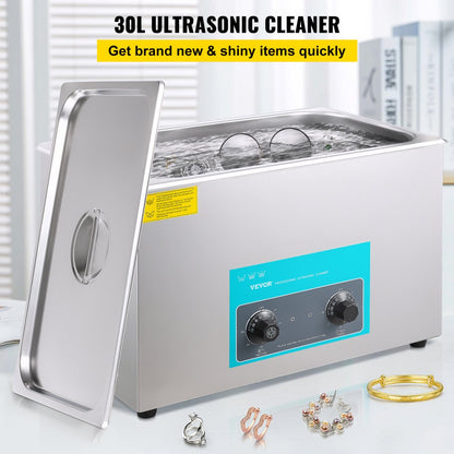 010720344694 - 30L Ultrasonic Cleaner with Adjustable Heating for Safe Cleansing