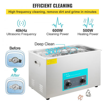 010720344694 - 30L Ultrasonic Cleaner with Adjustable Heating for Safe Cleansing