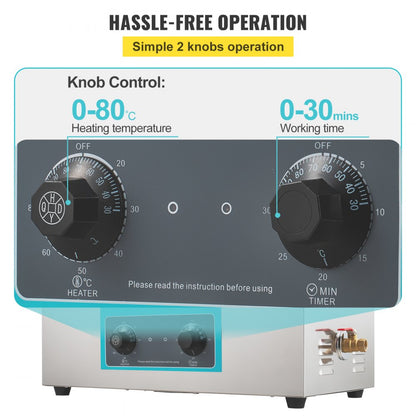 010720344694 - 30L Ultrasonic Cleaner with Adjustable Heating for Safe Cleansing