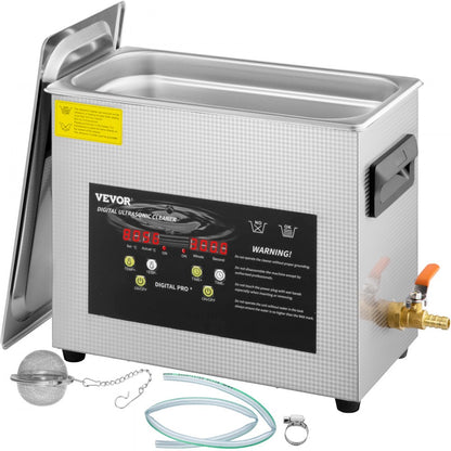 010910009049 - 6L Ultrasonic Cleaner with 400W Heating & Adjustable Settings