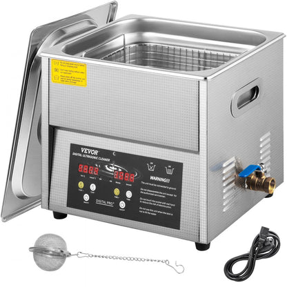 010703075178 - Commercial 6L Stainless Steel Ultrasonic Cleaner with Heating & Timer