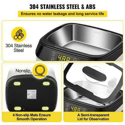 010130191230 - 1.2L Ultrasonic Jewelry Cleaner with Digital Controls