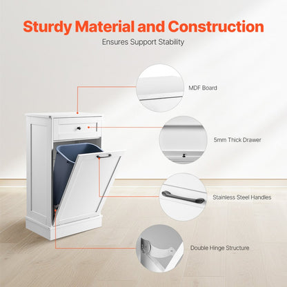 IGF-VVR-003 - Stylish Tilt-Out Trash Bin Cabinet, 20.5" x 13.4" x 35.6"