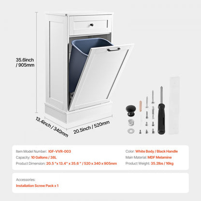 IGF-VVR-003 - Stylish Tilt-Out Trash Bin Cabinet, 20.5" x 13.4" x 35.6"