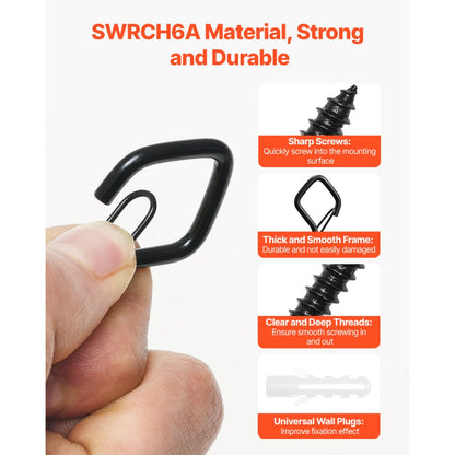 X241125 - 20 Durable Q-Hanger Hooks, 2.17 in, Strong 40 lbs Support