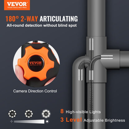 010921210736 - 180° Flexible Borescope with 5" Screen & 8x Zoom