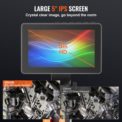 010921210736 - 180° Flexible Borescope with 5" Screen & 8x Zoom