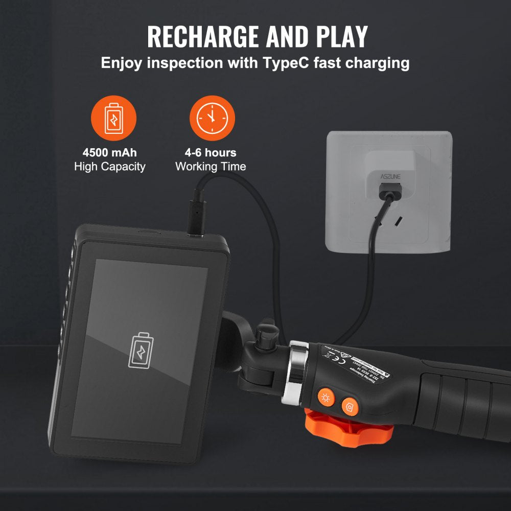 010921210736 - 180° Flexible Borescope with 5" Screen & 8x Zoom