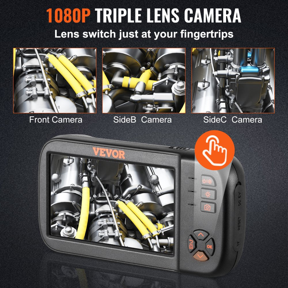 010690827472 - Triple-Lens Borescope with 4.5" Screen & 16.4ft Cable