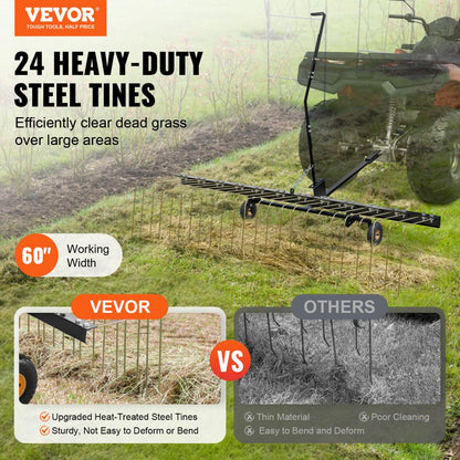 TBD150 - 60" Steel Tow-Behind Dethatcher for Easy Lawn Care