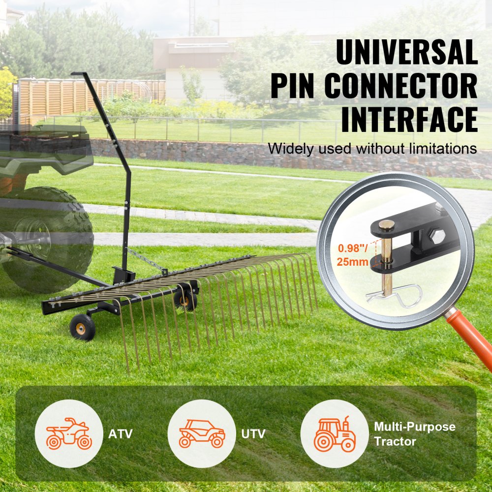 TBD150 - 60" Steel Tow-Behind Dethatcher for Easy Lawn Care