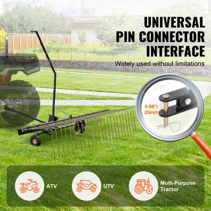 TBD150 - 60" Steel Tow-Behind Dethatcher for Easy Lawn Care