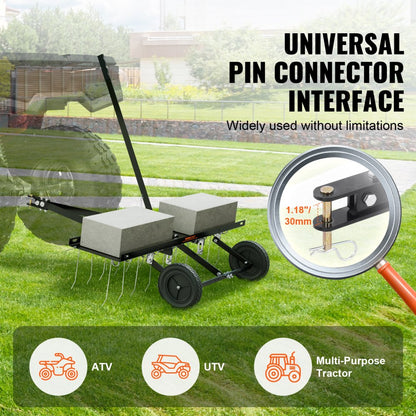 TBD100 - 40" VEVOR Tow-Behind Dethatcher with 20 Spring Steel Tines