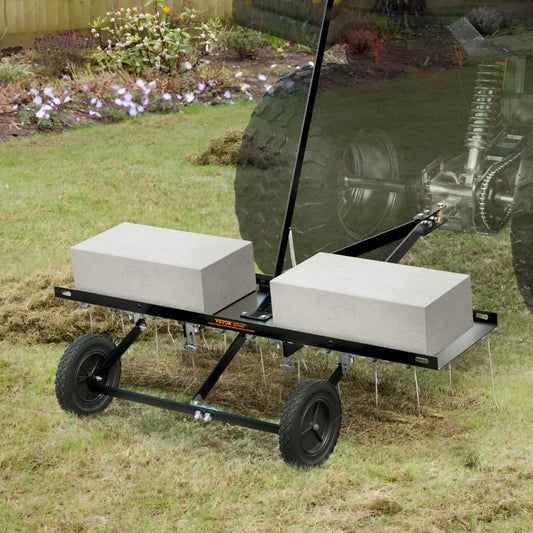 TBD100 - 40" VEVOR Tow-Behind Dethatcher with 20 Spring Steel Tines