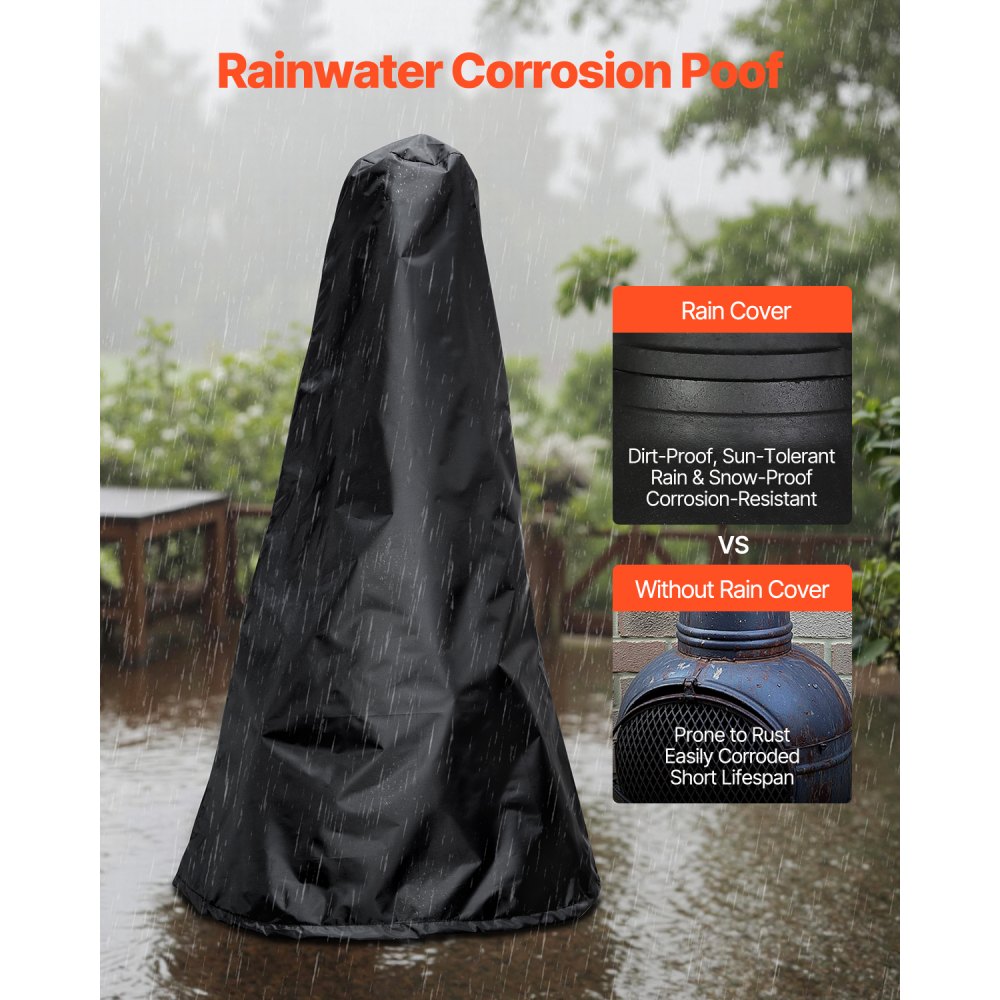 81041-L - 22" Durable Aluminum Chiminea with BBQ Grill & Waterproof Coat