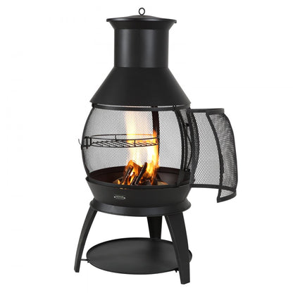 81034 - 22-Inch Iron Chiminea with BBQ Grill & Waterproof Cover
