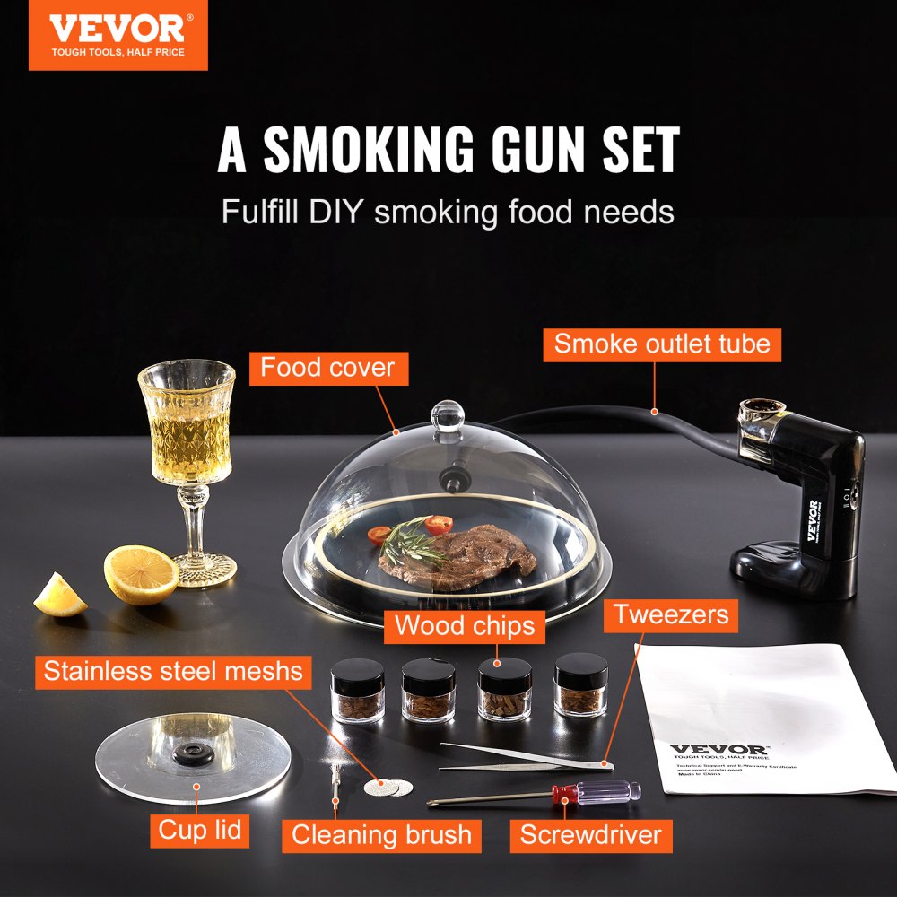 ABC-047 - Versatile Cocktail Smoker Kit with Real Wood Chips and Accessories