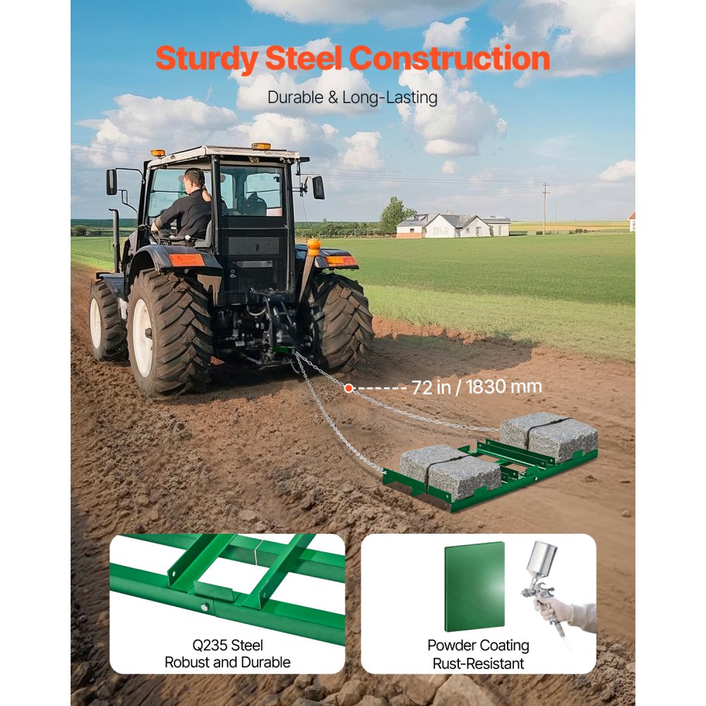 QYP48*20IN - 4FT Heavy-Duty Steel Drag Harrow for Efficient Land Management