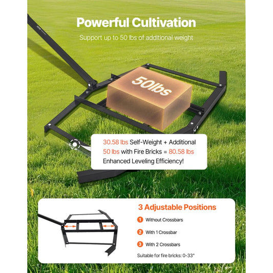 QYP66IN - Durable 66" Steel Drag Harrow for ATVs and UTVs