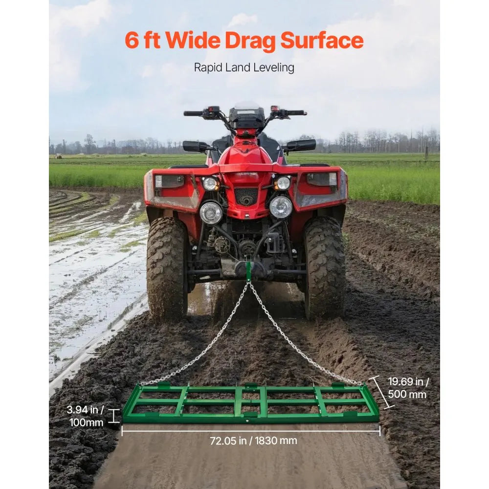 QYP72*20IN - 6ft Heavy-Duty Drag Harrow for Easy Land Management