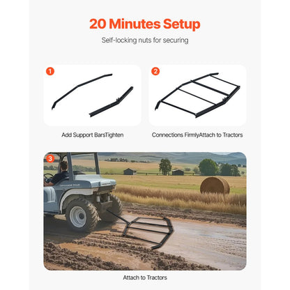 QYP72IN - 72" Heavy-Duty Steel Drag Harrow for ATVs & UTVs