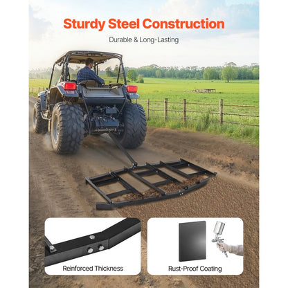 QYP84IN - Heavy-Duty 84" Steel Tow Behind Drag Harrow with Adjustable Depth