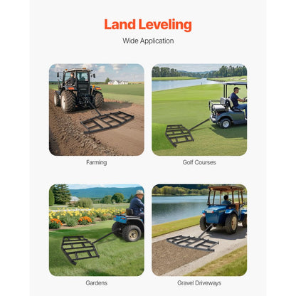 QYP84IN - Heavy-Duty 84" Steel Tow Behind Drag Harrow with Adjustable Depth