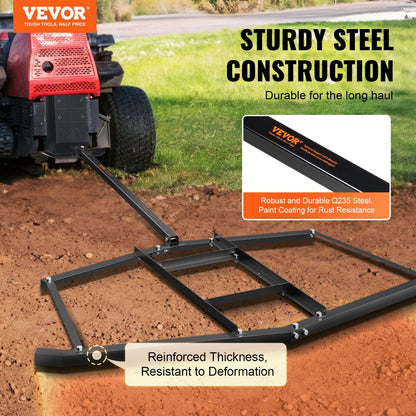 LJY1209 - VEVOR 74" Driveway Drag Harrow, Adjustable Weight for Gravel Maintenance