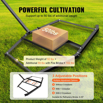 LJY1209 - VEVOR 74" Driveway Drag Harrow, Adjustable Weight for Gravel Maintenance