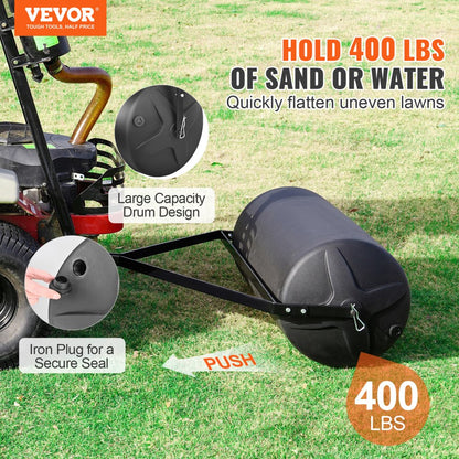 TI-1836 - 400lbs Heavy-Duty Tow-Behind Lawn Roller for Optimal Seed Germination