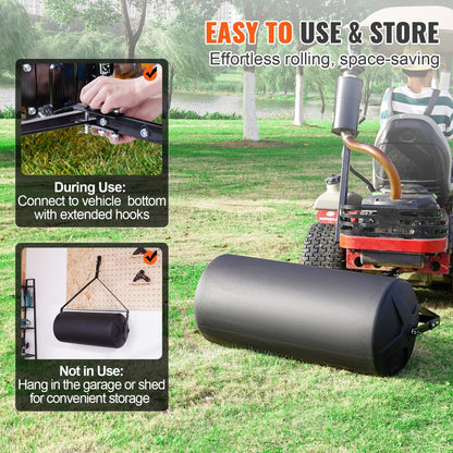 TI-1836 - 400lbs Heavy-Duty Tow-Behind Lawn Roller for Optimal Seed Germination