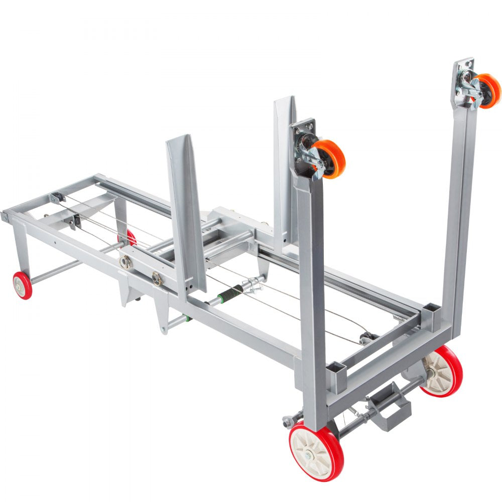 551 lbs Manual Winch Stacker - 63" Height Steel Lift with Adjustable Forks