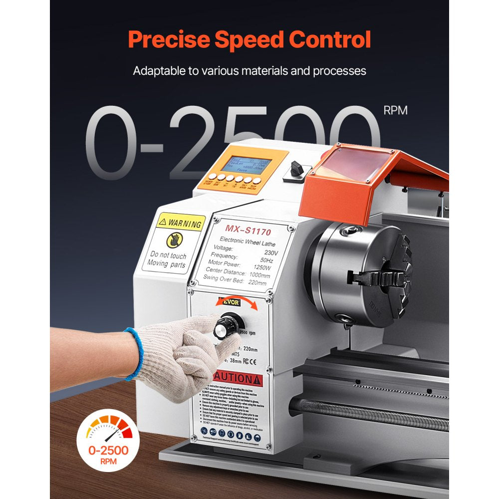 MX-S1170 - Precision Metal Lathe 8.7" x 39", Automatic Feeding System