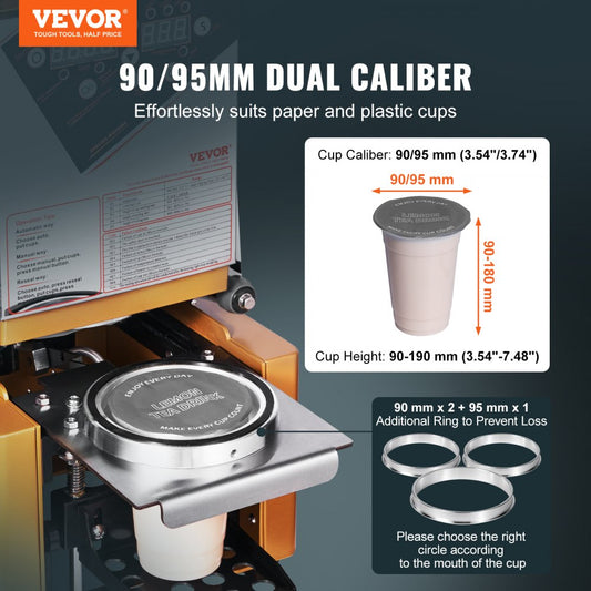 WY-980 - Efficient Automatic Cup Sealer for Boba and Milk Tea, 650 Cups/Hour