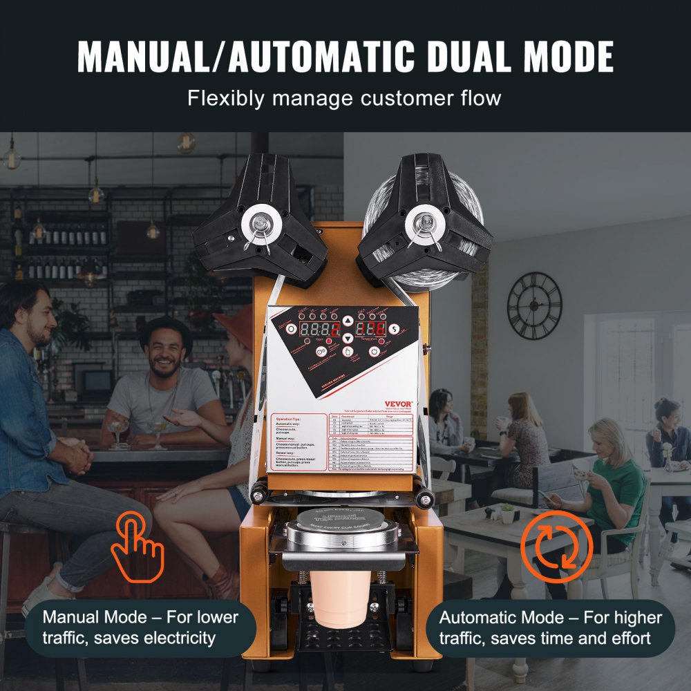 WY-980 - Efficient Automatic Cup Sealer for Boba and Milk Tea, 650 Cups/Hour