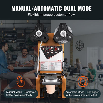 WY-980 - Efficient Automatic Cup Sealer for Boba and Milk Tea, 650 Cups/Hour