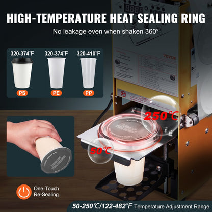 WY-890 - High-Speed Cup Sealing Machine, 650 Cups/Hour