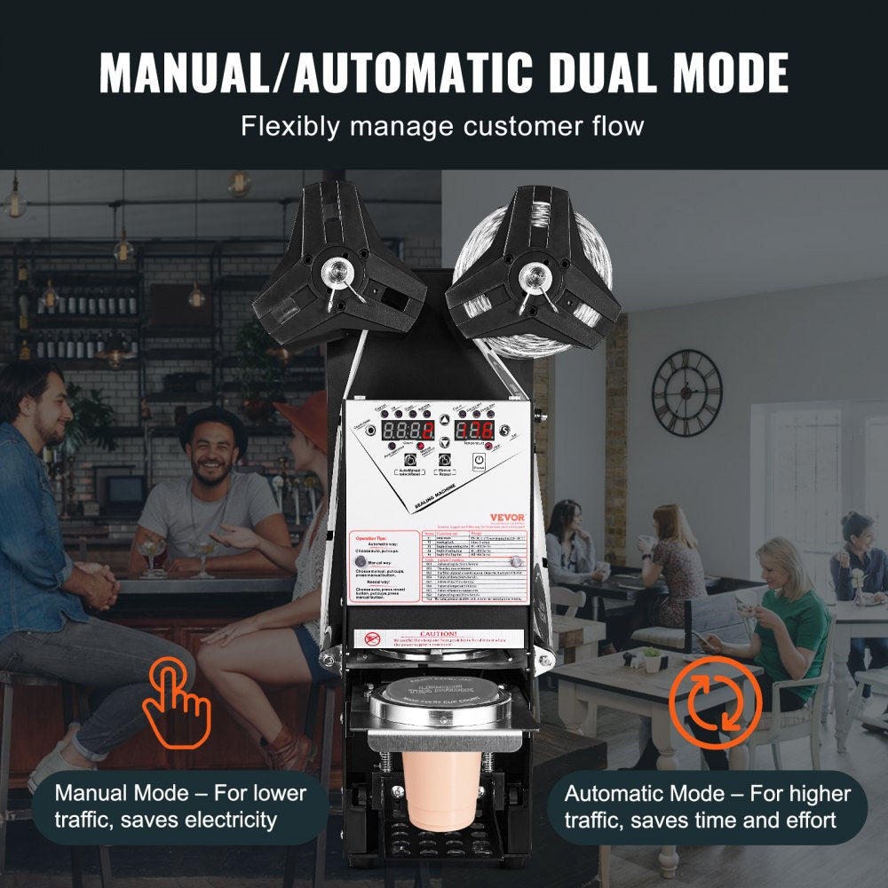 WY-890 - High-Speed Automatic Cup Sealer for Cafes, Seals 650 Cups/Hr