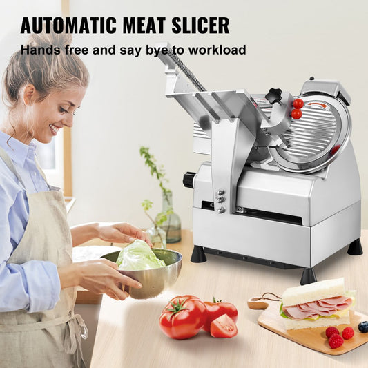 SA-250A - 10-Inch Stainless Steel Meat Slicer with Adjustable Thickness