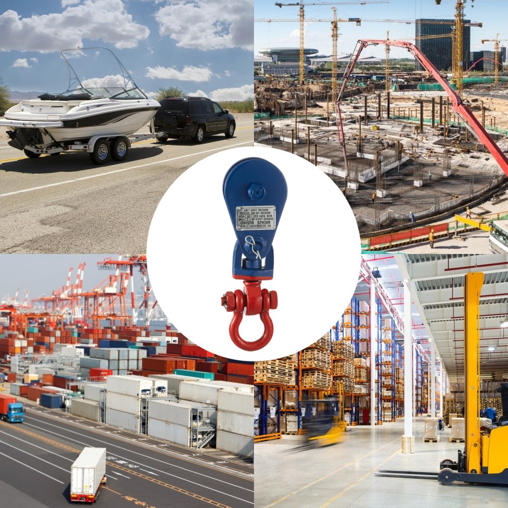 010846572033 - Heavy-Duty 3'' Snatch Block Pulley with Steel Chain, 4400 lbs Capacity