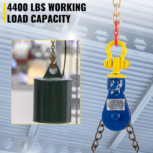 010409095070 - Heavy-Duty 3-Inch Snatch Block, 4400 lbs, Swivel Shackle