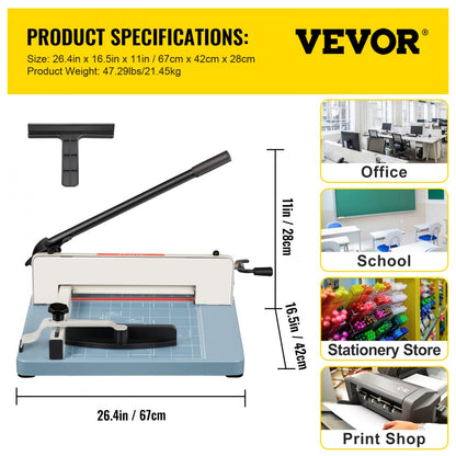 010138382929 - 44cm VEVOR Heavy-Duty Paper Cutter with Safety Lock