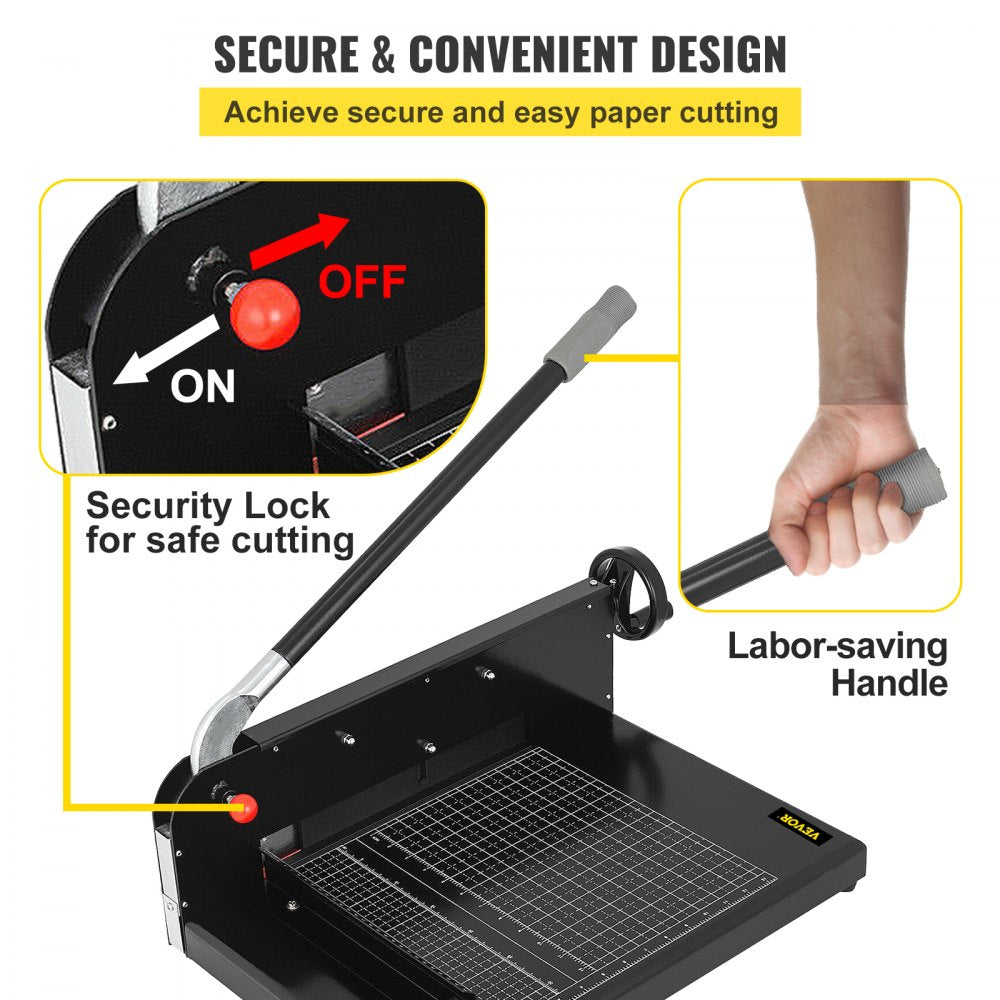 010818015613 - Heavy-Duty 12" Manual Paper Cutter with Safety Features