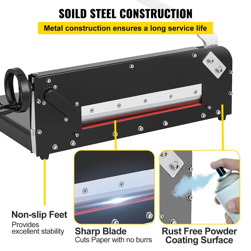 010818015613 - Heavy-Duty 12" Manual Paper Cutter with Safety Features