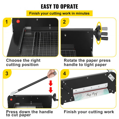 010818015613 - Heavy-Duty 12" Manual Paper Cutter with Safety Features