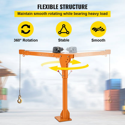 VV-DH2200-12V - 2200 lbs Electric Davit Crane with Wireless Remote Control