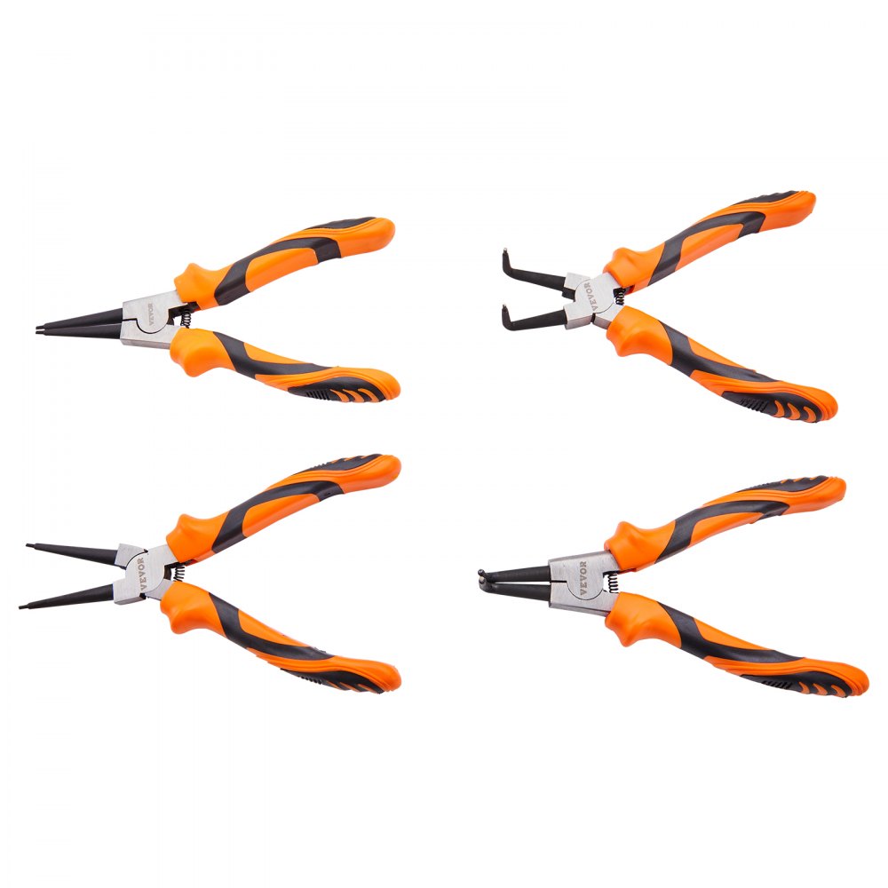SY-415 - High Carbon Steel 4-Piece Snap Ring Pliers Set with Tool Bag