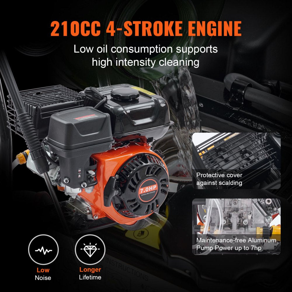 BS170D-SP - VEVOR 3400 PSI Gas Pressure Washer, Easy Mobility & Durable Design