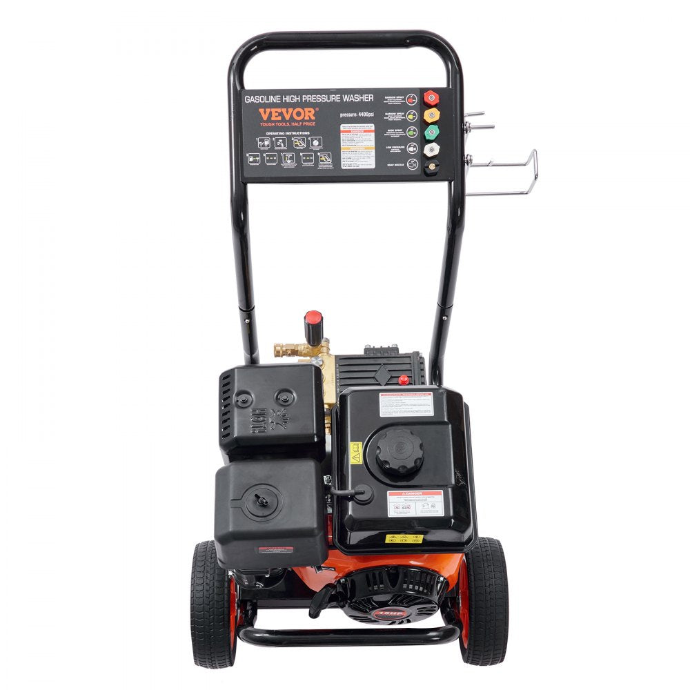 BSG250A - 4400 PSI Gas Pressure Washer with 5 Nozzles & 2-Wheel Cart
